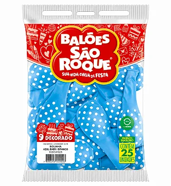 BALÃO SÃO ROQUE N°9 BOLINHA - CORES DIVERSAS