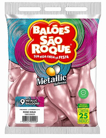 BALÃO SÃO ROQUE N°9 METALLIC BALLOONS - CORES DIVERSAS