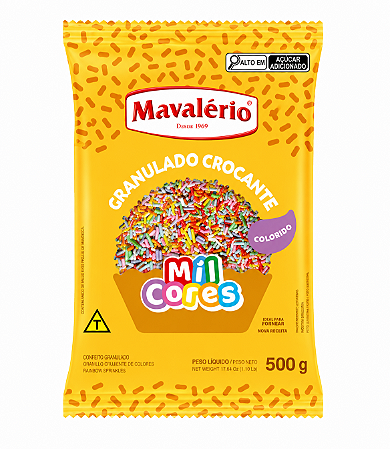 Granulado Crocante Colorido Mil Cores Mavalério 500gr