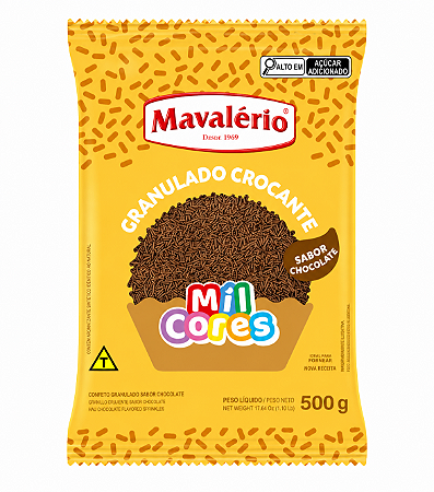 Granulado Crocante Sabor Chocolate Mil Cores Mavalério 500gr