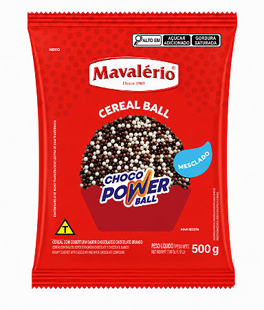 Choco Power Ball Micro Sabor Chocolate e Chocolate Branco Mavalério 500gr