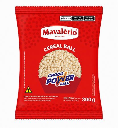 Choco Power Ball Mini Sabor Chocolate Branco Mavalério 300gr