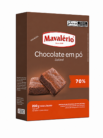 Chocolate Em Pó 70% De Cacau Mavalério 200gr