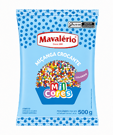 Confeito Miçanga Colorida Nº0 Mil Cores Mavalério 500gr