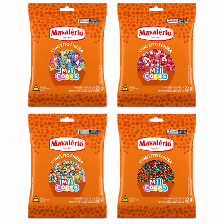 Confeitos Figuras Mil Cores Mavalério 120gr