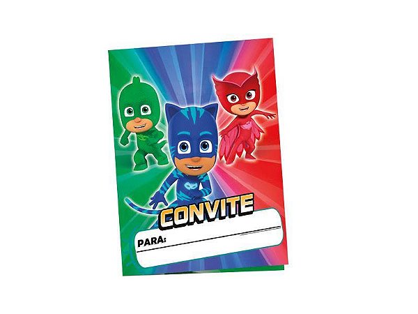 Convite PJ Masks Regina Festas