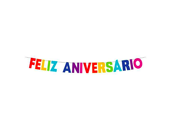 Faixa Feliz Aniversário Colorida Regina Festas
