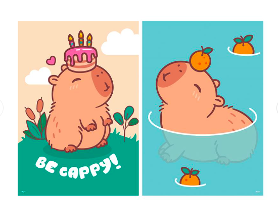 Cartaz Decorativo Capivara Regina Festas