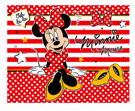 Painel Plástico Minnie Mouse 100x78cm Regina Festas