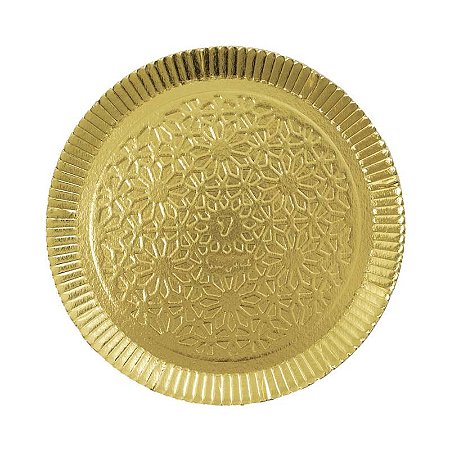 Prato Laminado Nº7 34,5cm Ouro Regina Festas