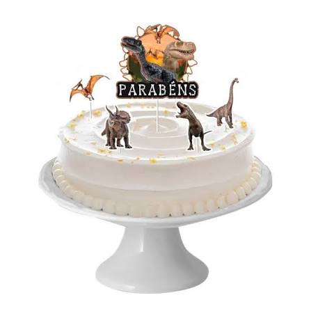Decoração De Bolo Dinossauro Regina Festas