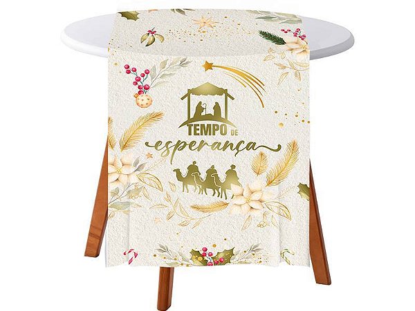 Trilho De Mesa De Tecido 40x200cm Essência Natal Mágico Regina Festas