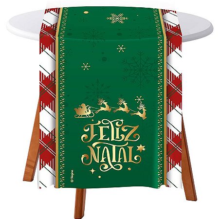 Trilho De Mesa De Tecido 40x200cm Verde Natal Regina Festas