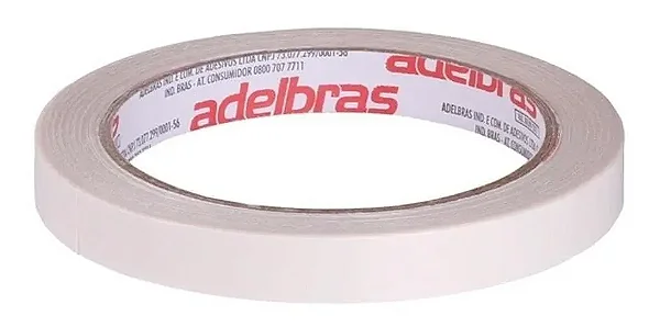 Fita Dupla Face Acrílico Transparente 12mmx30m Adelbras