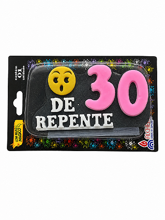 Vela Glitter De Repente 30 Rosa Alchester