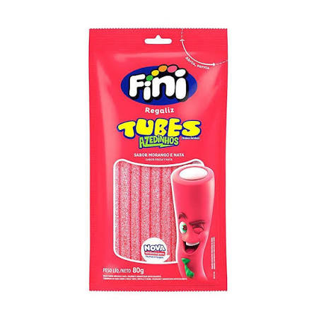 Tubes Morango Ácido 80gr Fini