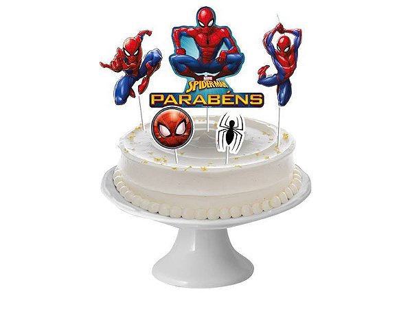 Decoração De Bolo Homem-Aranha Animação Regina Festas