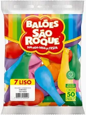 Balão São Roque Imperial N°7 Liso Redondo Sortido