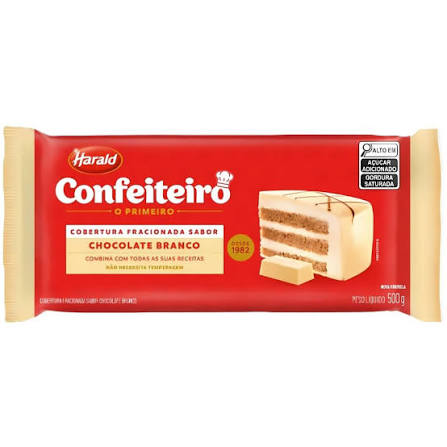 Cobertura Confeiteiro Chocolate Branco Em Barra Harald 500gr
