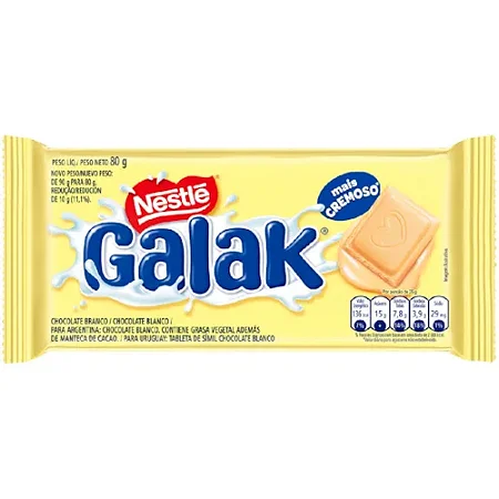 Barra De Chocolate Branco Nestlé Galak 80gr