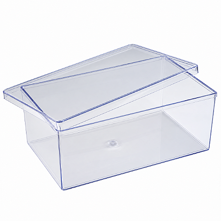 Cake Box Retangular Cristal Com Tampa 20x08x12cm BlueStar