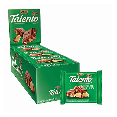 Chocolate Garoto Mini Talento Castanhas Do Pará 25gr C/15