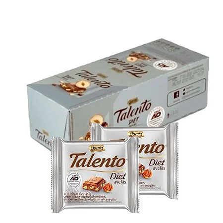 Chocolate Garoto Mini Talento Diet Avelã 25gr C/15
