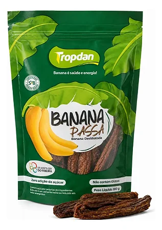 Banana Passa Tropdan Sem Açúcar Desidratada 180gr