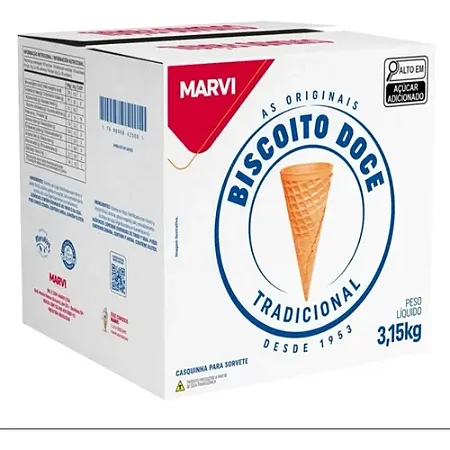 Casquinha Biscoito Doce Marvi Caixa C/300