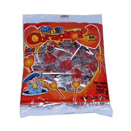 Pirulito Miguelito Mini Coração Morango 200gr