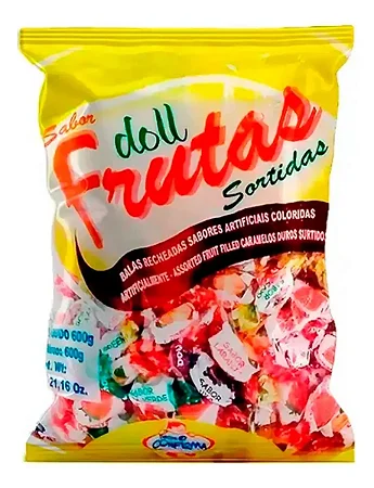 Bala Doll Confirma Frutas Sortidas 600gr