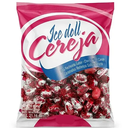 Bala Doll Confirma Ice Doll Cereja 600gr