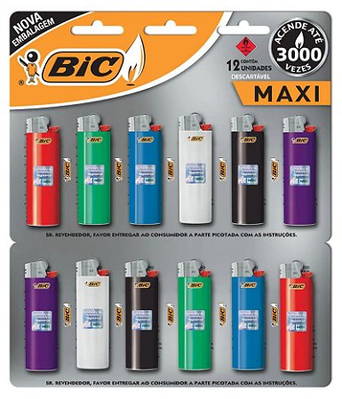 Isqueiro Bic Original Maxi Grande C/12