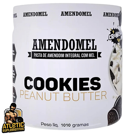 Pasta de Amendoim com Mel, Chocolate Branco e Cookies (1,01kg) - Amendomel