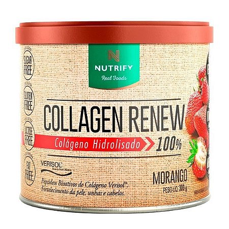 Collagen Renew 100% Hidrolisado sabor Morango (300g) - Nutrify