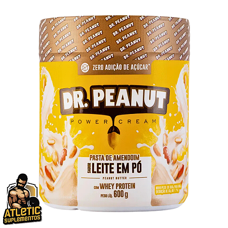 Pasta de Amendoim sabor Leite em Pó com Whey Protein (650g) - Dr. Peanut