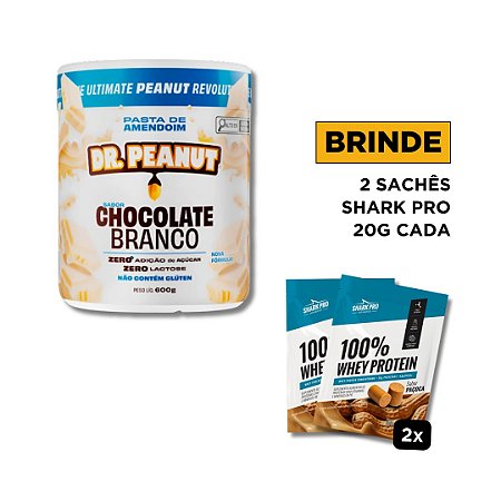 Pasta de Amendoim sabor Chocolate Branco com Whey Protein (600g) Dr. Peanut