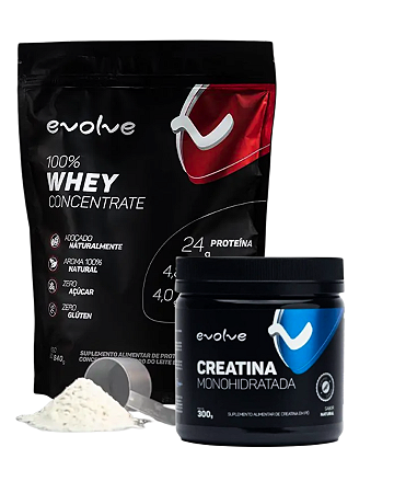 Combo Whey Protein Concentrado 840g + Creatina 300g  - Evolve