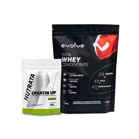 Combo 100% Whey Concentrate 840g Evolve + Creatin UP Pura Nutrata 300g