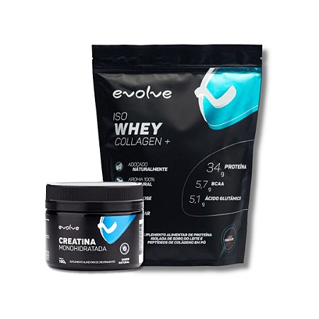 Combo Iso Whey Collagen+ 840g Evolve + Creatina Pura Evolve 150g