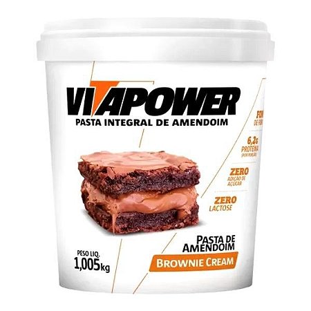 Pasta de amendoim (Brownie Cream) - 1,005 Kg - Vitapower
