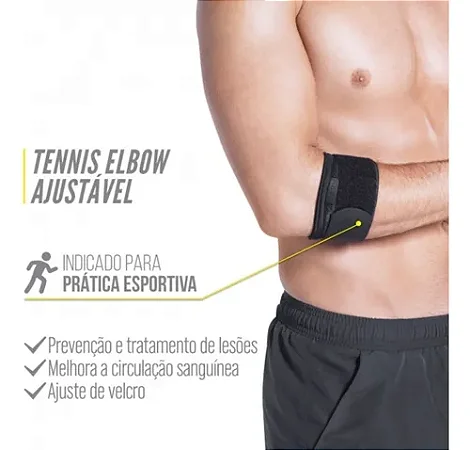 Tennis Elbow Ajustável Preto - Kestal