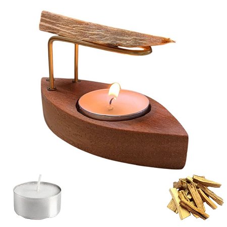 Kit Incensario de palo santo + 100g de Palo Santo + 10 velas