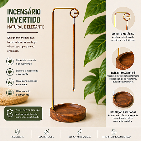 Incensário Invertido Queimador de Incenso