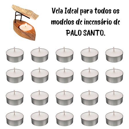Vela para Incensário de Palo Santo - Vela Rechoud 30 unidades