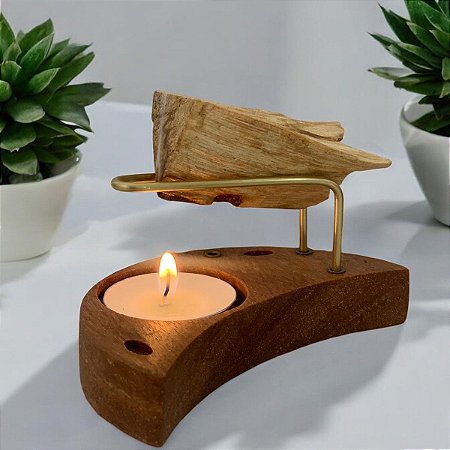 Incensário para Palo Santo Meia Luinha + Presente