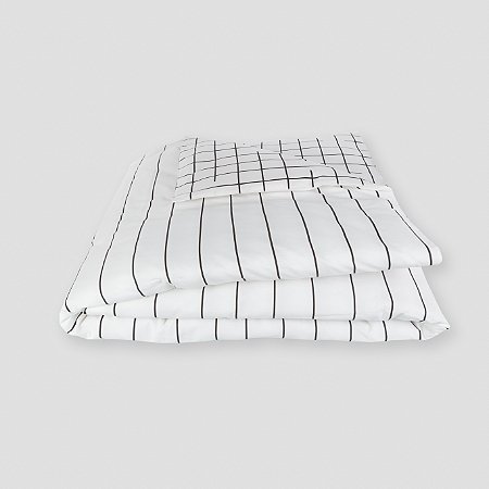Capa de edredom (duvet) GRID + LINHAS PR/BR