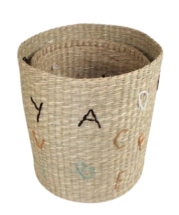 Cesto ABC de fibra bordado
