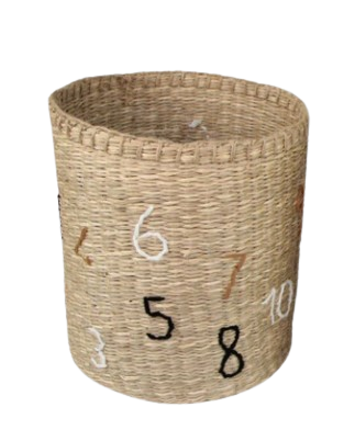 Cesto 123 de fibra bordado