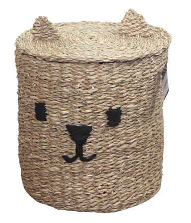 Cesto URSO de fibra bordado